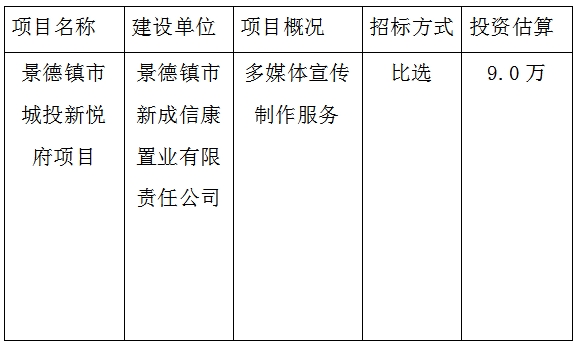 宣傳廣告、攝制招投標(biāo)